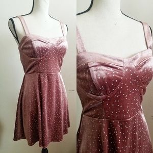 NWT Speechless Velveteen Party Dress || Medium Pink Gold Dusty Rose
